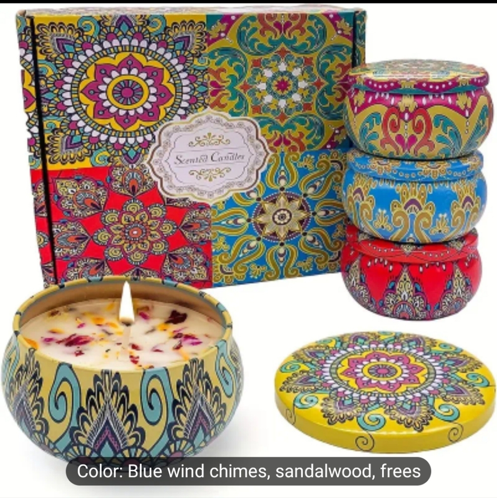 4pcs Scented Candle Gift Set - Jasmine, Sandalwood, Lavender & rose